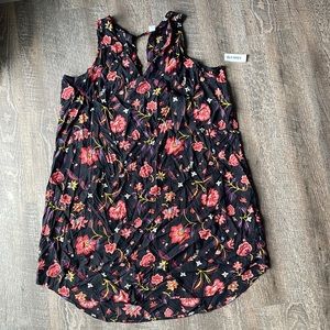 Old Navy black floral tank dress. NWT
